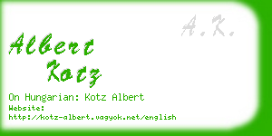 albert kotz business card